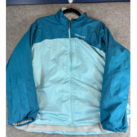 Marmot Other - Marmot Windbreaker Jacket Womens XL Blue Lined Full Zip Hiking Outdoor Gorp